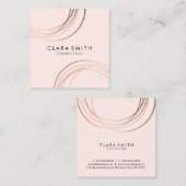 エレガントミニマルバラ金ゴールド スクエア名刺 (正面/裏面)