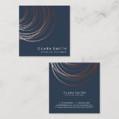 エレガントミニマルバラ金ゴールド スクエア名刺 (正面/裏面)