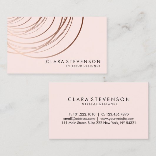 エレガントミニマルバラ金ゴールド 名刺 (正面/裏面)