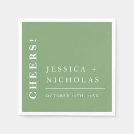エレガントミニマルピスタチオモダン結婚の スタンダードカクテルナプキン