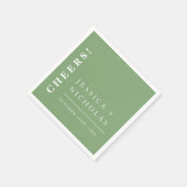 エレガントミニマルピスタチオモダン結婚の スタンダードカクテルナプキン (角)