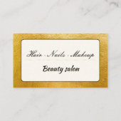 エレガントミニマルフェイク金ゴールドQrコード美しいサロン 名刺