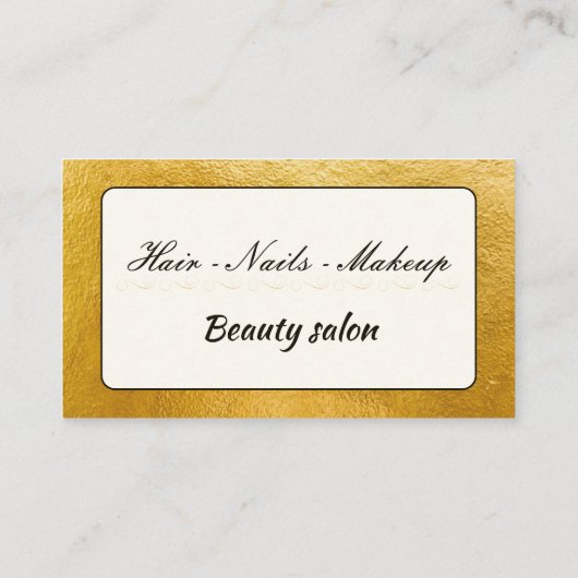 エレガントミニマルフェイク金ゴールドQrコード美しいサロン 名刺 (裏面)