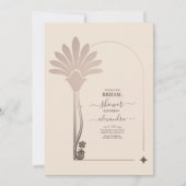 エレガントミニマルフローラアールデコブライダルシャワー 招待状 (正面)