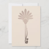 エレガントミニマルフローラアールデコブライダルシャワー 招待状 (裏面)