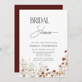 エレガントミニマルフローラブライダルシャワー 招待状 (正面/裏面)