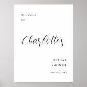 エレガントミニマルブライダルシャワー ポスター (正面)