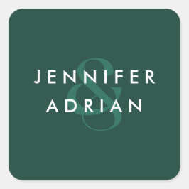 エレガントミニマルブルズウィッモダンク結婚グリーンズ スクエアシール