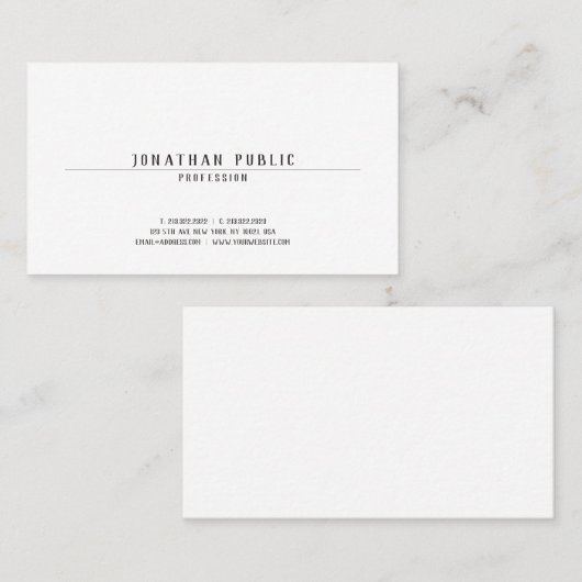 エレガントミニマルプロフェッショナルモダントレンディーカッコいい 名刺 (正面/裏面)