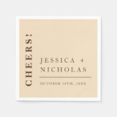 エレガントミニマルベージュモダン結婚ズ スタンダードカクテルナプキン (正面)