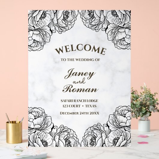 エレガントミニマルモダンと結婚の アクリルサイン (ウェディング)