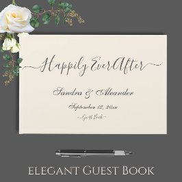 エレガントミニマルモダンアイボリークリー結婚ム ゲストブック