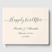 エレガントミニマルモダンアイボリークリー結婚ム ゲストブック (正面)