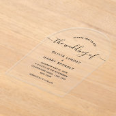 エレガントミニマルモダンス結婚ト アクリル招待状 (レイダウン)