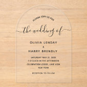 エレガントミニマルモダンス結婚ト アクリル招待状 (正面)