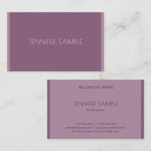 エレガントミニマルモダンテンプレートトレンディー 名刺 (正面/裏面)