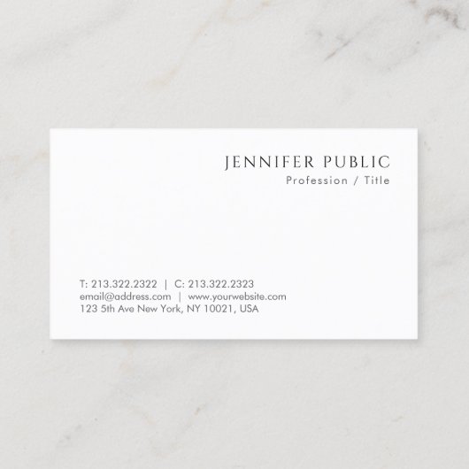 エレガントミニマルモダンテンプレート半光沢 名刺 (裏面)