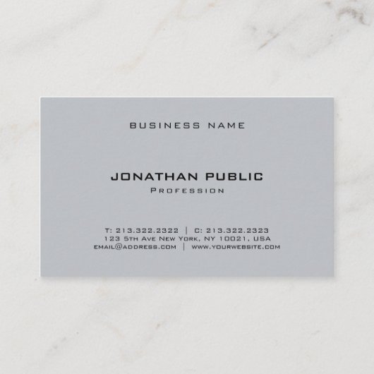 エレガントミニマルモダントレンディーテンプレートカッコいい 名刺 (裏面)