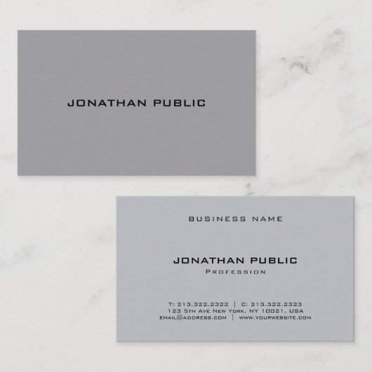 エレガントミニマルモダントレンディーテンプレートカッコいい 名刺 (正面/裏面)