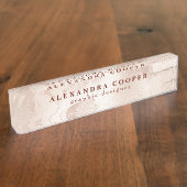 エレガントミニマルモダンバラ金ゴールド大理石 デスクネームプレート (側面)