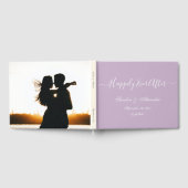 エレガントミニマルモダンラベンパープ結婚ラズ ゲストブック (全面)