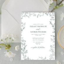 エレガントミニマルモダンリーフエメラルドグリーン結婚ズ