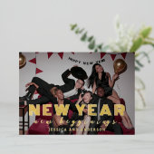 エレガントミニマルモダン応援写真 箔シーズンカード (立ち正面)