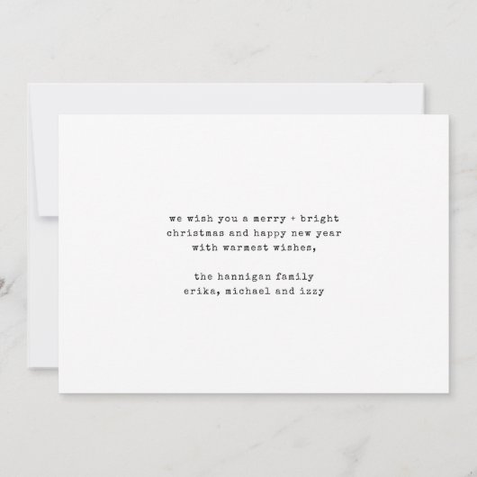 エレガントミニマルモダン白黒の写真 シーズンカード (裏面)