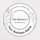 エレガントミニマルモダン白黒製品 ラベル (デザイン1)