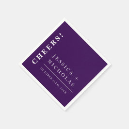 エレガントミニマルモダン紫結婚の スタンダードカクテルナプキン