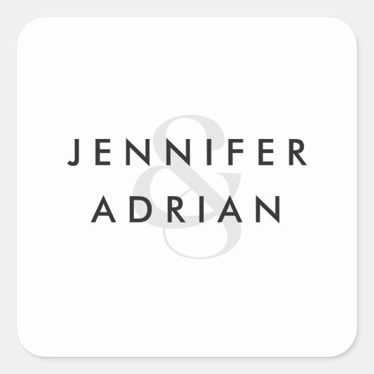 エレガントミニマルモダン結婚の スクエアシール (正面)