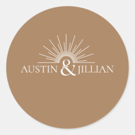 エレガントミニマルモダン結婚封筒の正方形 ラウンドシール