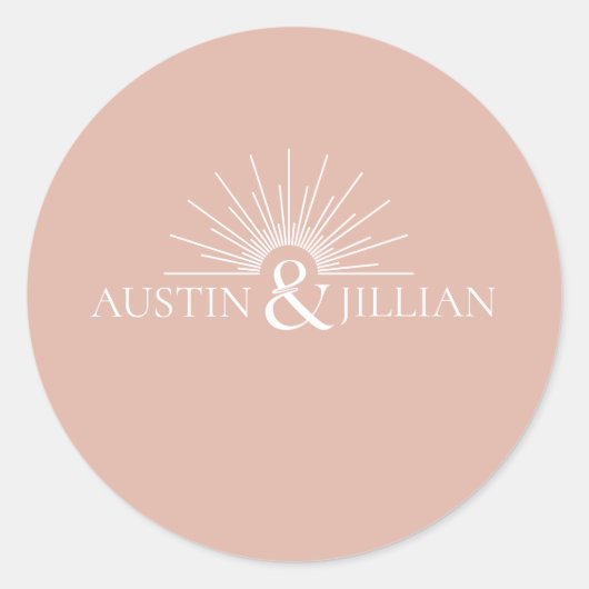 エレガントミニマルモダン結婚封筒スクエアCla ラウンドシール (正面)