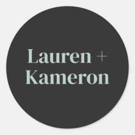 エレガントミニマルモダン結婚封筒スクエアCla ラウンドシール