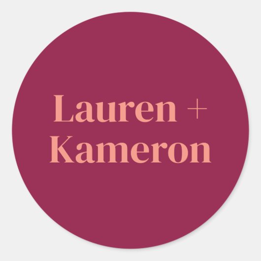 エレガントミニマルモダン結婚封筒スクエアCla ラウンドシール (正面)