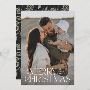 エレガントミニマルモダン黒い植物体 シーズンカード