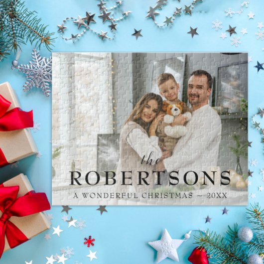 エレガントミニマルモダンChristmas Photo ジグソーパズル