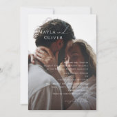 エレガントミニマル伝統的Script Photo結婚のs 招待状 (正面)