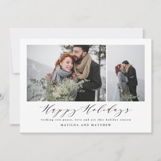 エレガントミニマル写真コラージングクリスマス シーズンカード (正面)