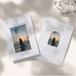 エレガントミニマル写真モノグラム結婚Christian サンキューカード