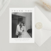 エレガントミニマル写真結婚書道 サンキューカード