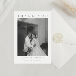 エレガントミニマル写真結婚書道 サンキューカード