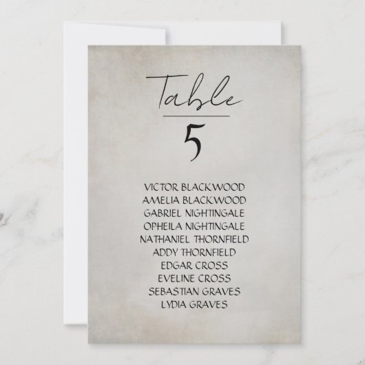 エレガントミニマル動揺してつる席表 ノートカード (正面)