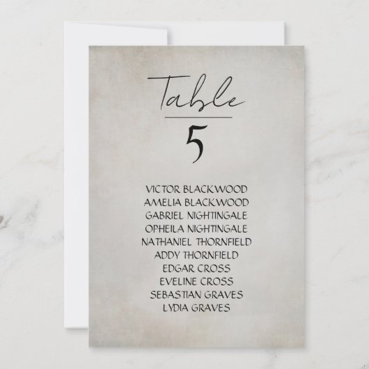 エレガントミニマル動揺してつる席表 ノートカード (裏面)