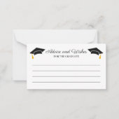 エレガントミニマル卒業アドバイスと願い ノートカード (正面)