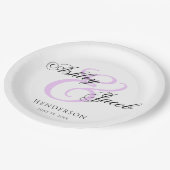 エレガントミニマル名の結婚プレート ペーパープレート (アングル)