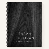 エレガントミニマル名前をカスタムする ノートブック (正面)