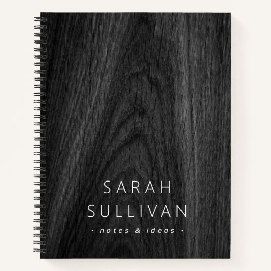 エレガントミニマル名前をカスタムする ノートブック (正面)