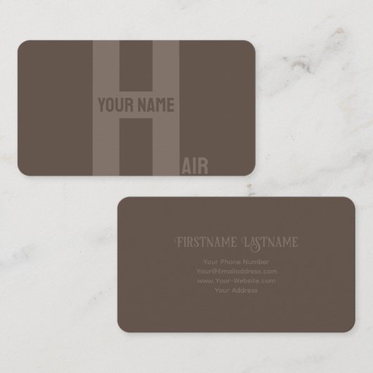 エレガントミニマル威厳のある毛 名刺 (正面/裏面)