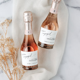 エレガントミニマル婚約パーティだ婚約した スパークリングワインラベル